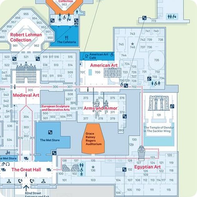 Static printed museum floor map